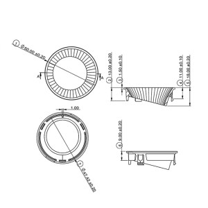 Lighting Optical Anti-glarm Trim SL-RF-AF-050C-RA