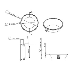 Lighting Optical Anti-glarm Trim PC SL-RF-AF-040A