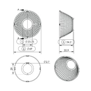 COB Reflector 69mm SL-069D SL-II