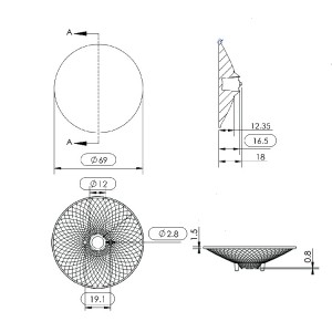 COB ODR LENS SL-B-069BA 69MM 11°