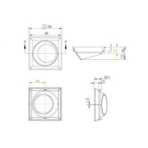 Wall Washer Anti-glarm Trim SL-RF-AF-090A-SW Optical lighting