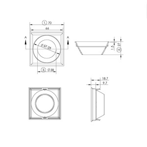 Wall Washer Anti-glarm trim SL-RF-AF-070B-SW Led Optical