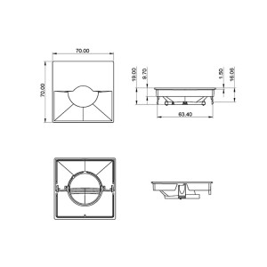 Wall Washer Anti-glarm trim SL-RF-AF-070B-SW Led Optical