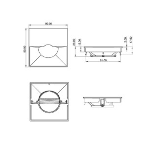 Wall Washer Anti-glarm Trim SL-RF-AF-090A-SW Optical lighting