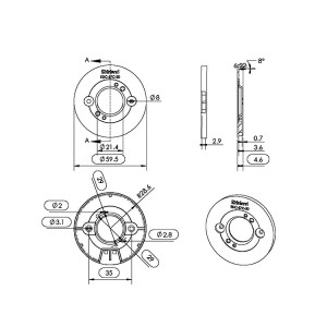 COB Holder for reflector and lens SL-EDC-57C(30)-HD-B