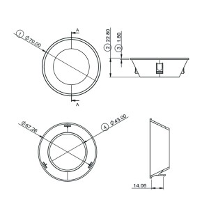 70mm Anti-glarm Trim SL-RF-AF-070A